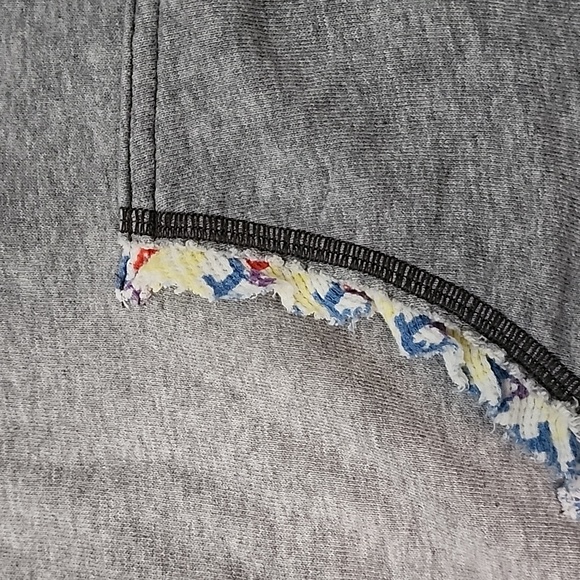 Free People Gray Heather Hoodie with lace and waffle print detail - Picture 4 of 6